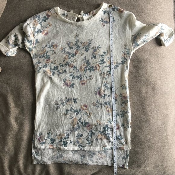 ⚪ LC Lauren Conrad Runway floral cream keyhole pullover blouse - Picture 11 of 16